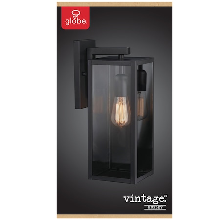 Globe Electric Globe Electric Vintage 1-Light Matte Black Hurley Wall Sconce 44314